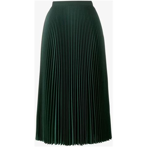 prada skirt green|Prada pleated midi skirt.